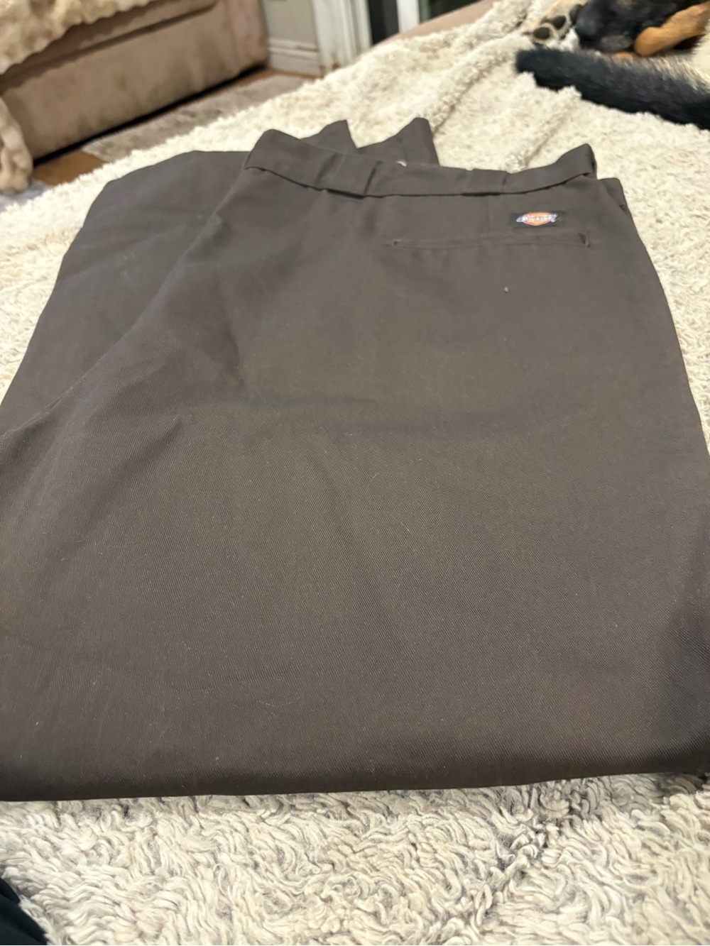 Dickies Dark Brown Work Pants with Logo Patch 847 50/30